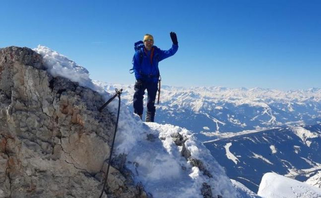 FPÖ-Bundesparteiobmann Herbert Kickl, ein begeisterter Alpinsportler, am Dachstein.