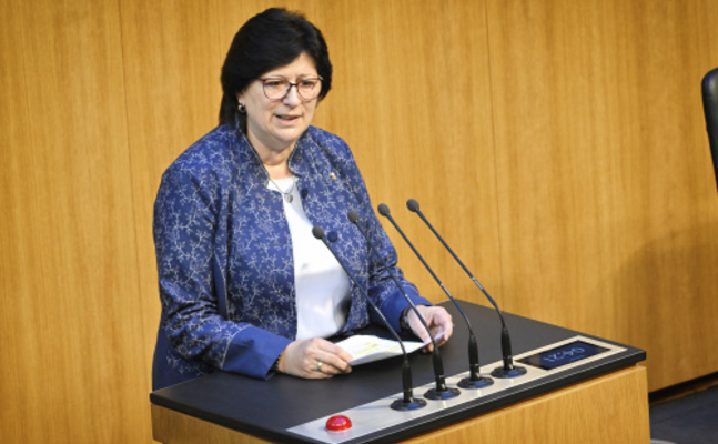 FPÖ-Frauensprecherin Roas Ecker im Parlament.