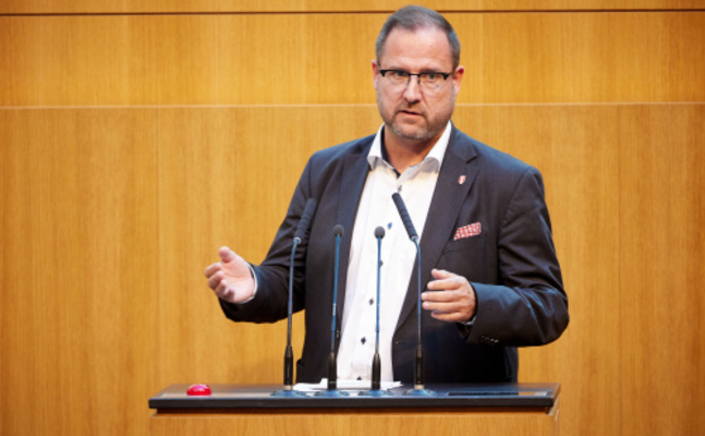 FPÖ-Generalsekretär Christian Hafenecker im Hohen Haus.