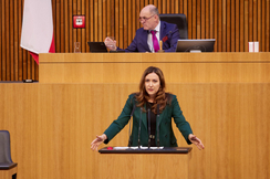 FPÖ-Sportsprecherin Petra Steger im Parlament.