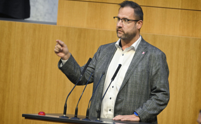 FPÖ-Generalsekretär Christian Hafenecker im Hohen Haus.