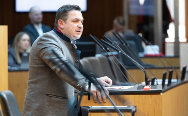 FPÖ-Mandatar Christian Riess im Parlament.